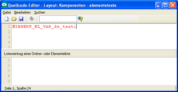 So sollte das fertige Unterlayout „elementetexte” aussehen. 